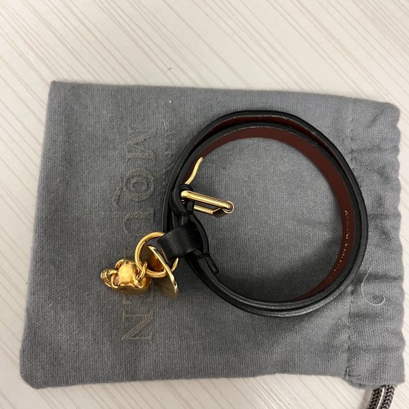 Alexander McQueen Skull Leather Bracelet - Picture 2 of 2
